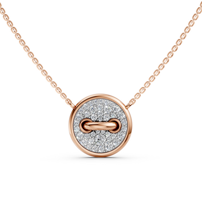 Keira Pomellato Pom Pom Dot Rose Gold pendant necklace with round lab-grown diamonds