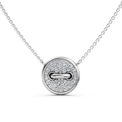 Keira Pomellato Pom Pom Dot White Gold pendant necklace with round lab-grown diamonds