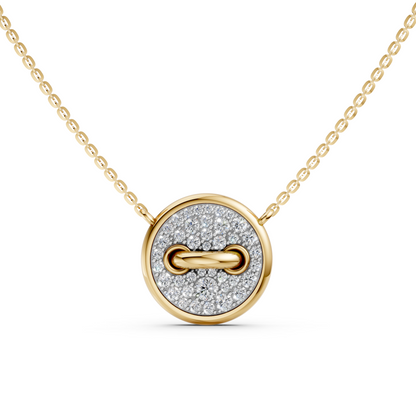 Keira Pomellato Pom Pom Dot yellow Gold pendant necklace with round lab-grown diamonds