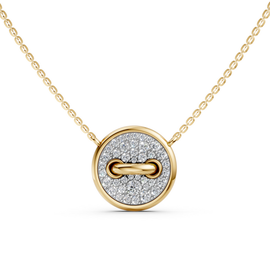 Keira Pomellato Pom Pom Dot yellow Gold pendant necklace with round lab-grown diamonds