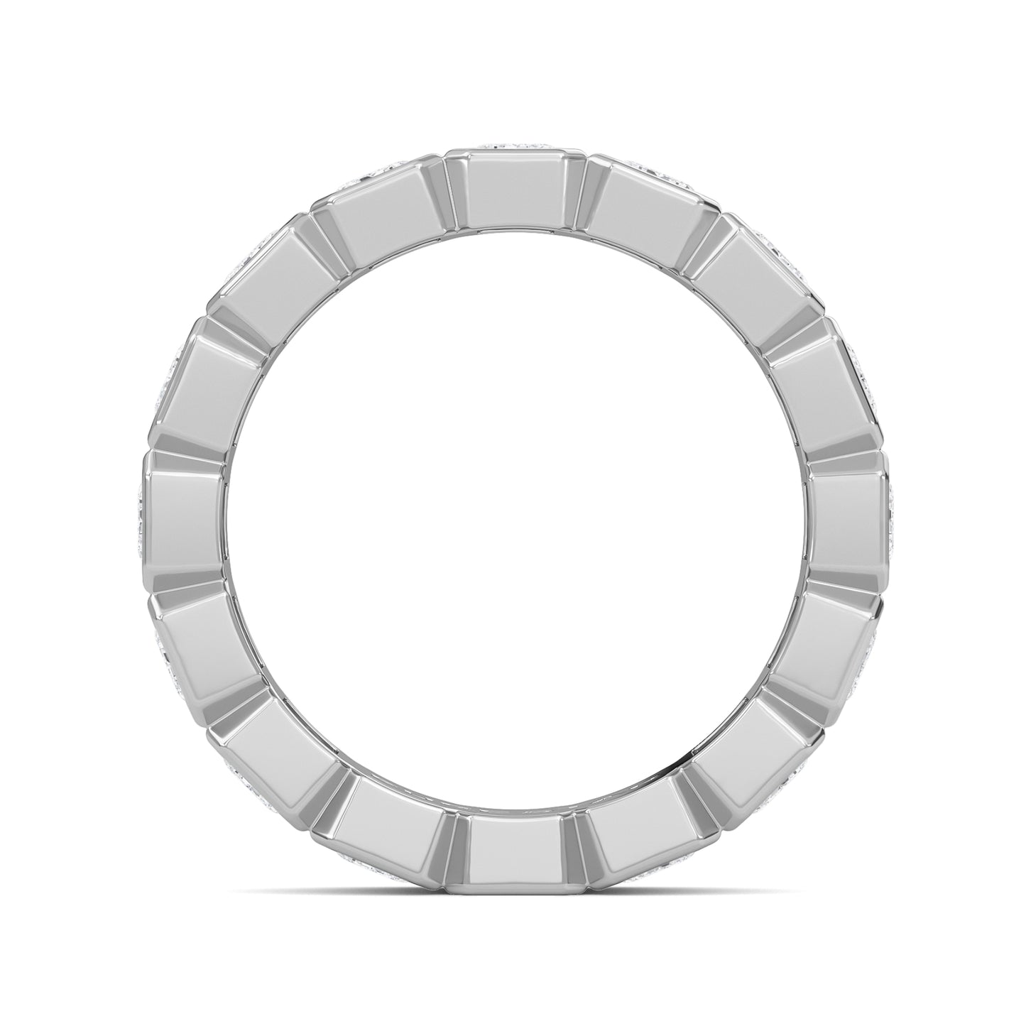 Maisie Emerald cut lab-grown diamond White Gold eternity band with a Bezel design - a sophisticated wedding ring for women by Wenoor