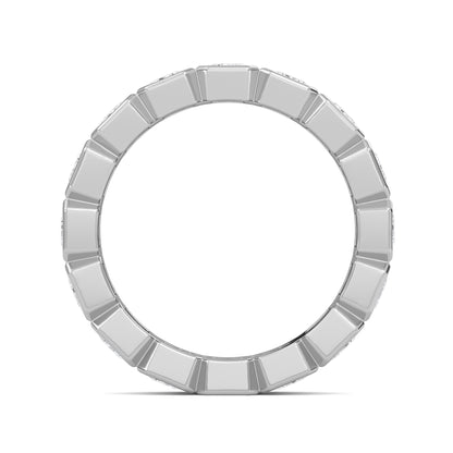 Maisie Emerald cut lab-grown diamond White Gold eternity band with a Bezel design - a sophisticated wedding ring for women by Wenoor
