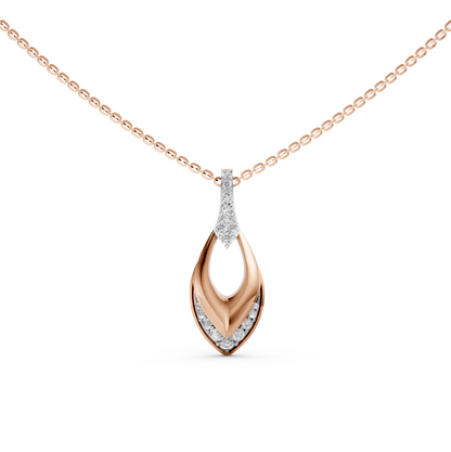 Veronica Round Lab-Grown Diamonds Pendant Necklace with Anchor Chain