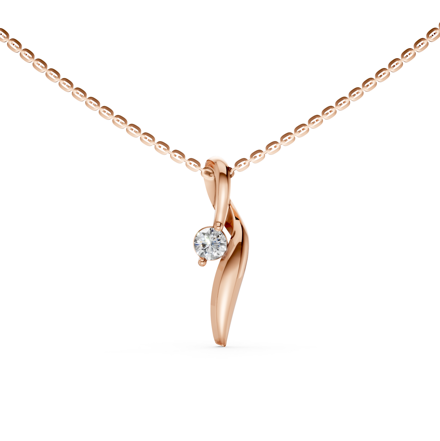 Amelia Lab-Grown Diamond Necklace Round Cut Solitaire Pendent