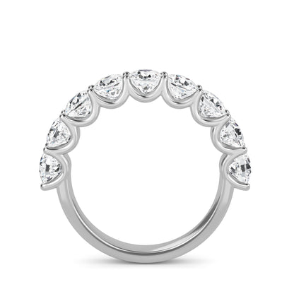 Noor Cushion cut lab grown diamond U Prong Eternity band White Gold ring for women - elegant and sustainable jewelry by Wenoor