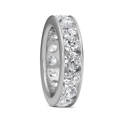 Serenity Round cut lab grown diamond Channel Set Eternity band White Gold ring for women - elegant and sustainable jewelry by Wenoor