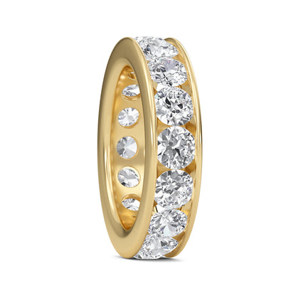 Serenity Round cut lab grown diamond Channel Set Eternity band Yellow Gold ring for women - elegant and sustainable jewelry by Wenoor