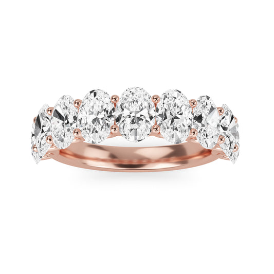 Shira Oval cut lab grown diamond U Prong Eternity band Rose Gold Ring for women - elegant and sustainable jewelry by Wenoor