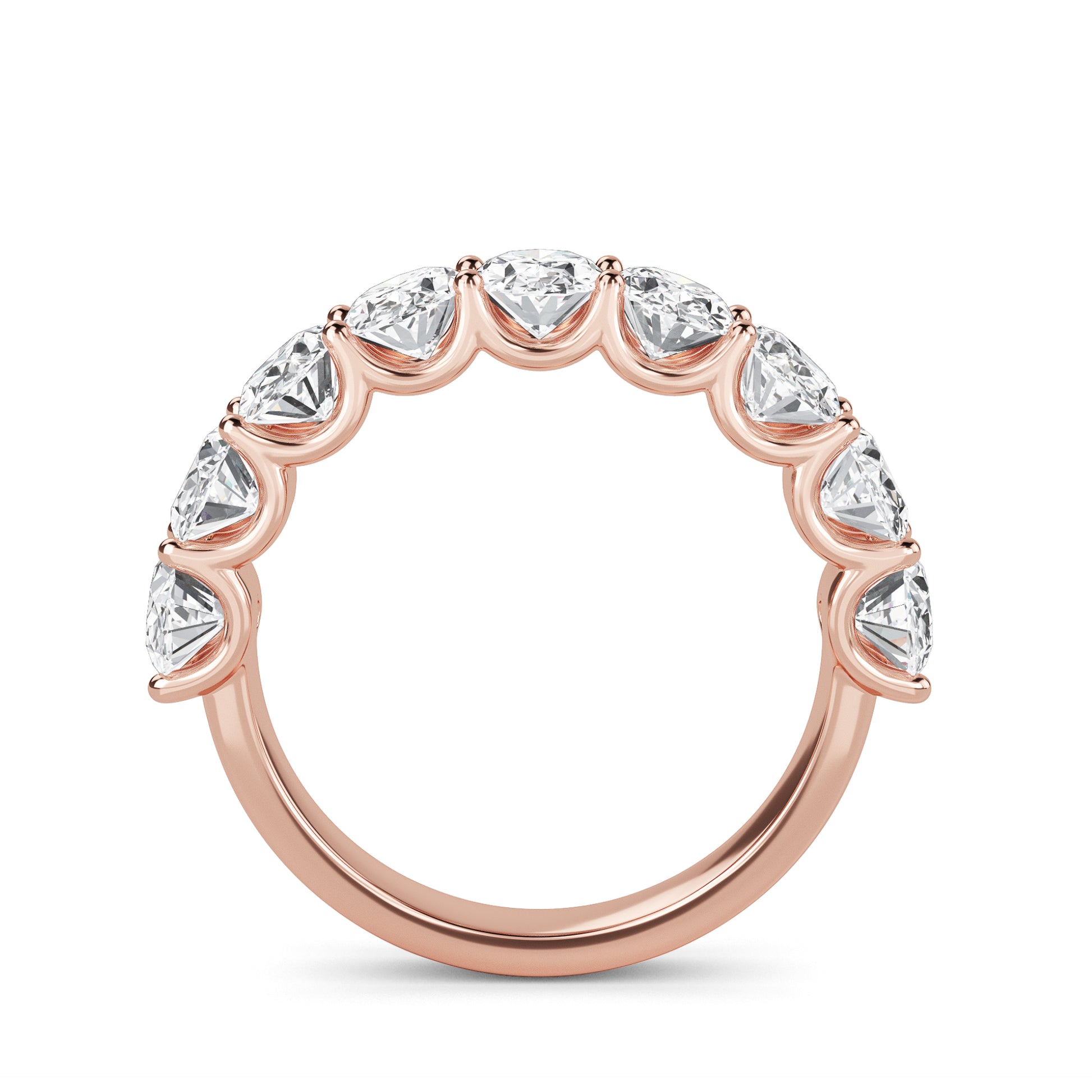 Shira Oval cut lab grown diamond U Prong Eternity band Rose Gold Ring for women - elegant and sustainable jewelry by Wenoor