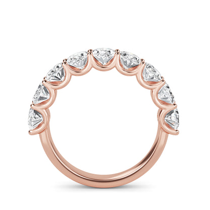Shira Oval cut lab grown diamond U Prong Eternity band Rose Gold Ring for women - elegant and sustainable jewelry by Wenoor