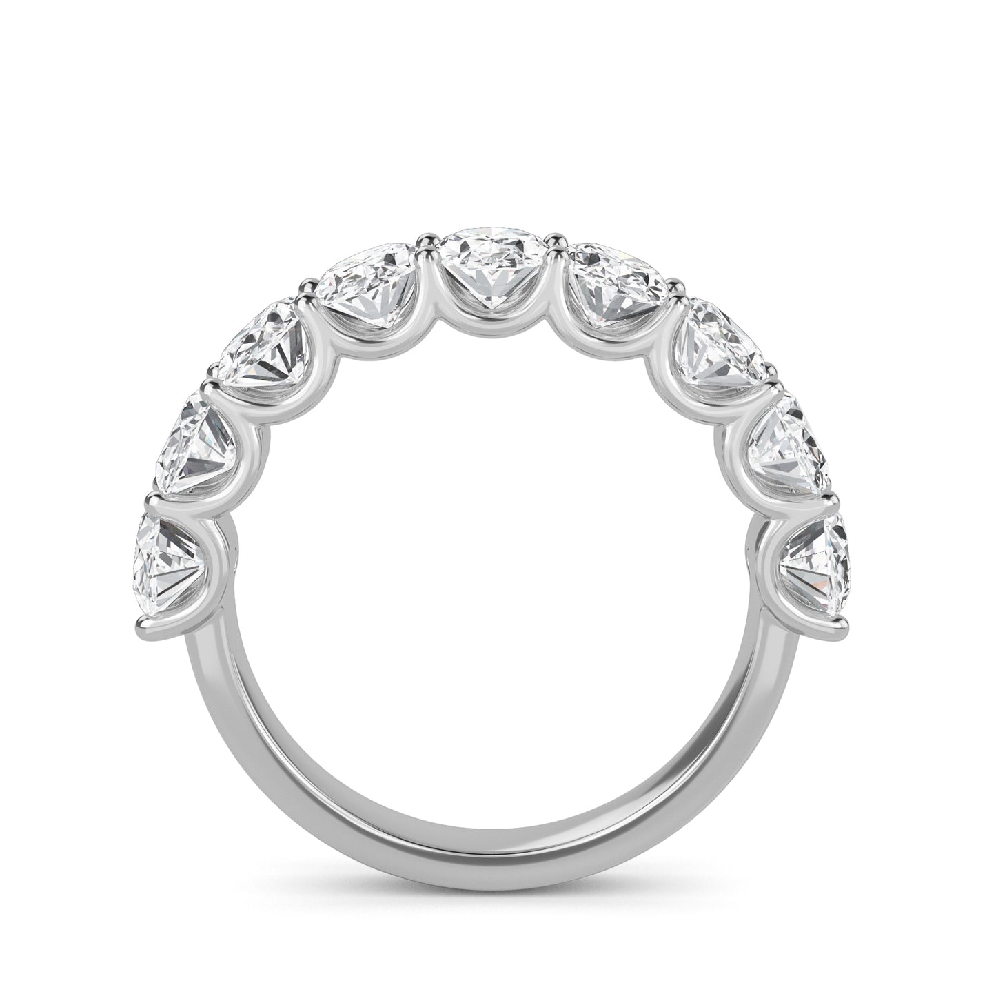 Shira Oval cut lab grown diamond U Prong Eternity band White Gold Ring for women - elegant and sustainable jewelry by Wenoor