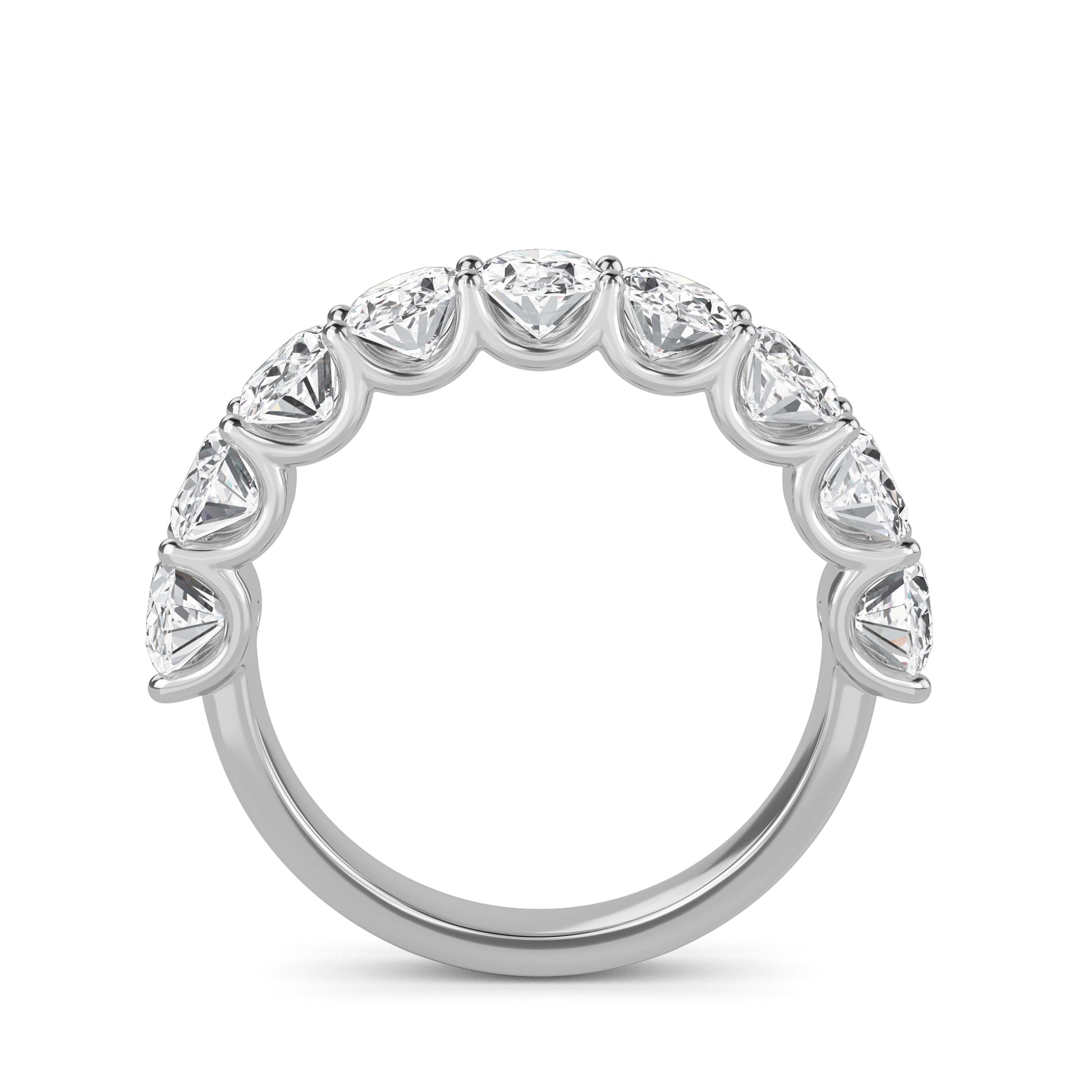 Shira Oval cut lab grown diamond U Prong Eternity band White Gold Ring for women - elegant and sustainable jewelry by Wenoor