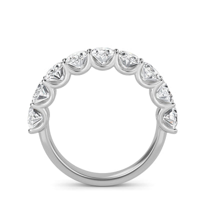 Shira Oval cut lab grown diamond U Prong Eternity band White Gold Ring for women - elegant and sustainable jewelry by Wenoor