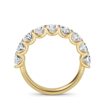 Shira Oval cut lab grown diamond U Prong Eternity band Yellow Gold Ring for women - elegant and sustainable jewelry by Wenoor