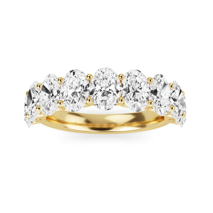 Shira Oval cut lab grown diamond U Prong Eternity band Yellow Gold Ring for women - elegant and sustainable jewelry by Wenoor