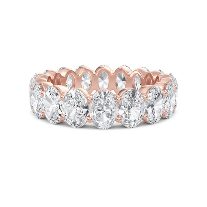 Susan Oval cut lab grown diamond Shared Prong Eternity band Rose Gold ring for women - elegant and sustainable jewelry by Wenoor