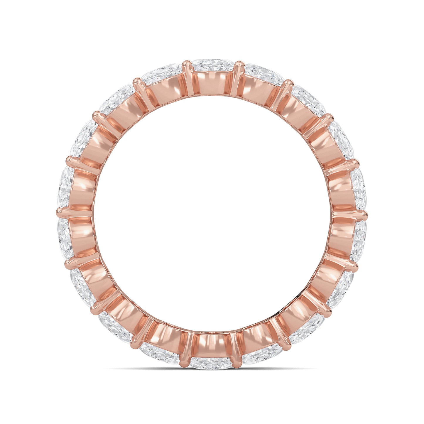 Susan Oval cut lab grown diamond Shared Prong Eternity band Rose Gold ring for women - elegant and sustainable jewelry by Wenoor