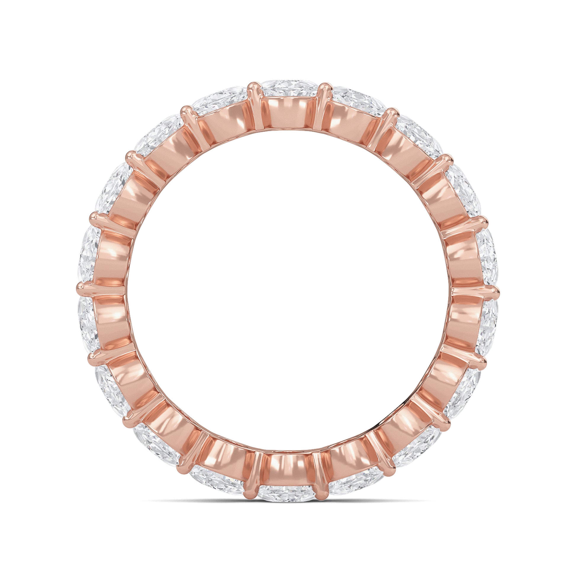 Susan Oval cut lab grown diamond Shared Prong Eternity band Rose Gold ring for women - elegant and sustainable jewelry by Wenoor