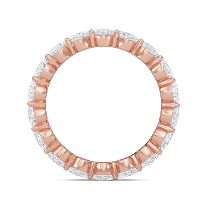 Susan Oval cut lab grown diamond Shared Prong Eternity band Rose Gold ring for women - elegant and sustainable jewelry by Wenoor