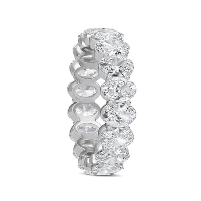 Susan Oval cut lab grown diamond Shared Prong Eternity band White Gold ring for women - elegant and sustainable jewelry by Wenoor