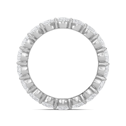 Susan Oval cut lab grown diamond Shared Prong Eternity band White Gold ring for women - elegant and sustainable jewelry by Wenoor