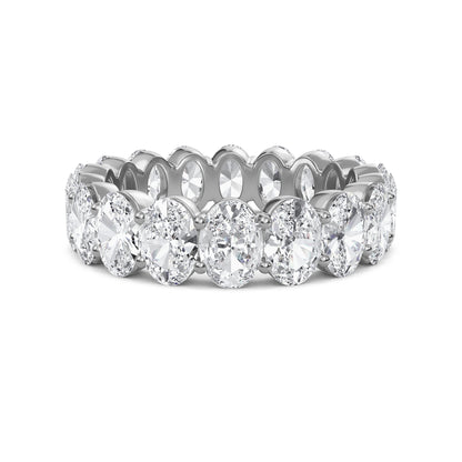 Susan Oval cut lab grown diamond Shared Prong Eternity band White Gold ring for women - elegant and sustainable jewelry by Wenoor