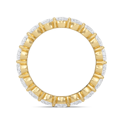 Susan Oval cut lab grown diamond Shared Prong Eternity band Yellow Gold ring for women - elegant and sustainable jewelry by Wenoor