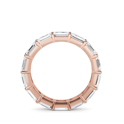 Teresa Emerald cut lab grown diamond Shared Prong Eternity band Rose Gold ring for women - elegant and sustainable jewelry by Wenoor