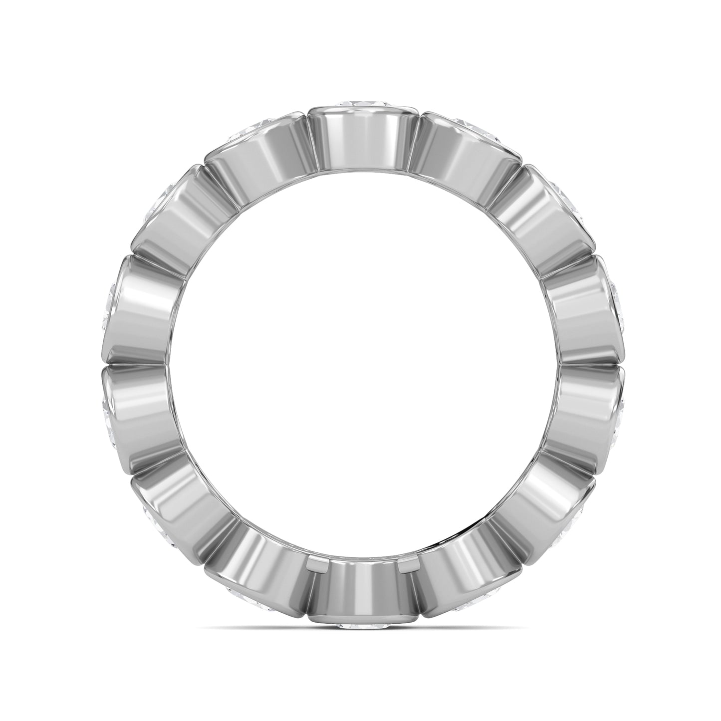 Azari Bezel Eternity Band White Gold Ring with Round Brilliant Cut Lab-Grown Diamond — Elegant Diamond Ring for Women
