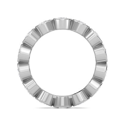 Azari Bezel Eternity Band White Gold Ring with Round Brilliant Cut Lab-Grown Diamond — Elegant Diamond Ring for Women