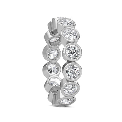 Azari Bezel Eternity Band White Gold Ring with Round Brilliant Cut Lab-Grown Diamond — Elegant Diamond Ring for Women