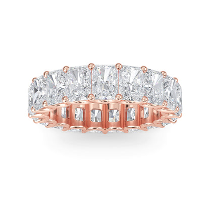 Finley Radiant cut lab-grown diamond U Prong eternity Rose Gold band ring for women - elegant and sustainable jewelry by Wenoor