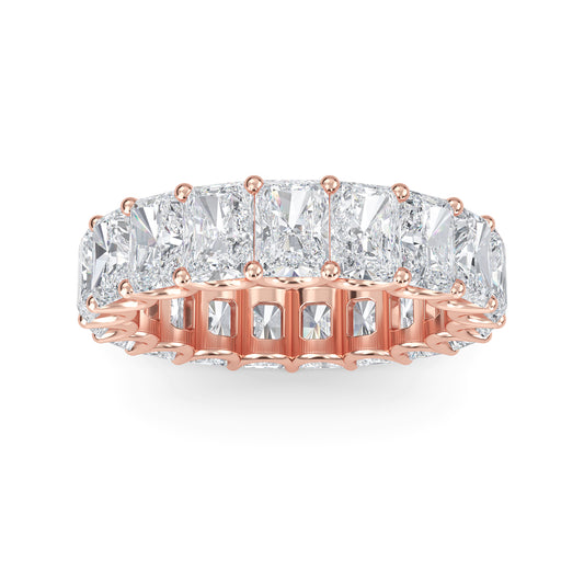 Finley Radiant cut lab-grown diamond U Prong eternity Rose Gold band ring for women - elegant and sustainable jewelry by Wenoor