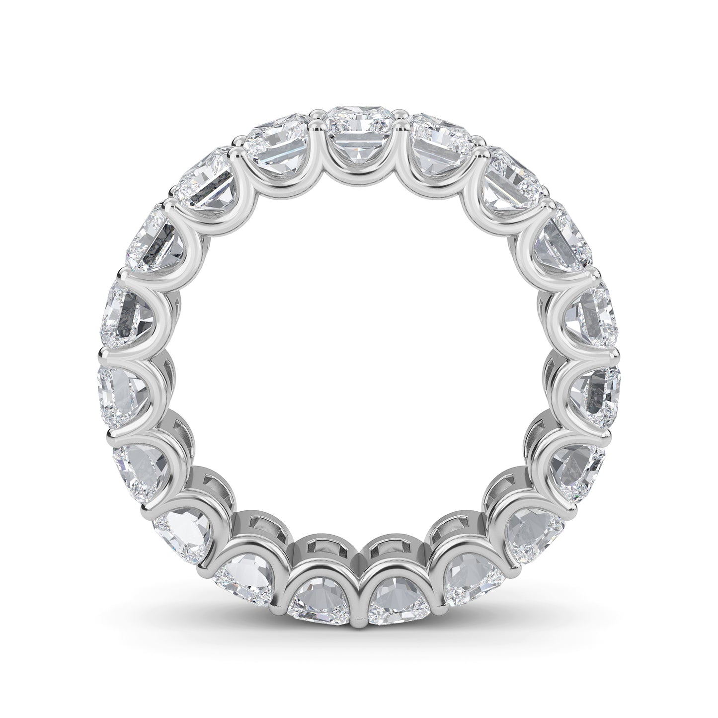 Finley Radiant cut lab-grown diamond U Prong eternity White Gold band ring for women - elegant and sustainable jewelry by Wenoor