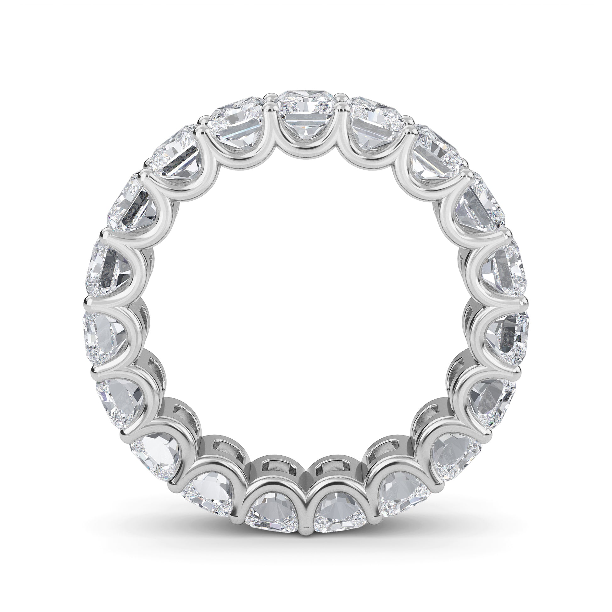 Finley Radiant cut lab-grown diamond U Prong eternity White Gold band ring for women - elegant and sustainable jewelry by Wenoor