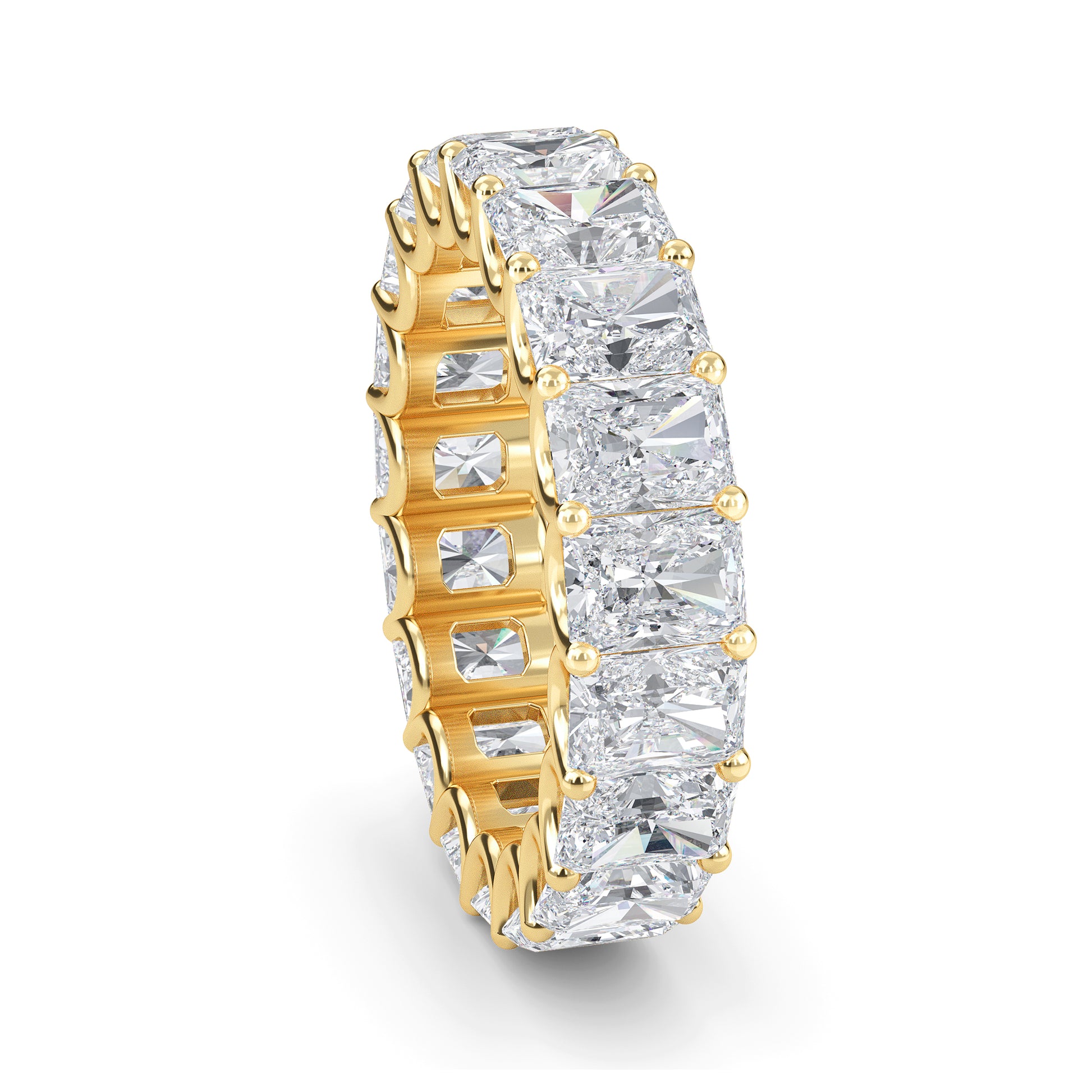 Finley Radiant cut lab-grown diamond U Prong eternity White Gold band ring for women - elegant and sustainable jewelry by Wenoor