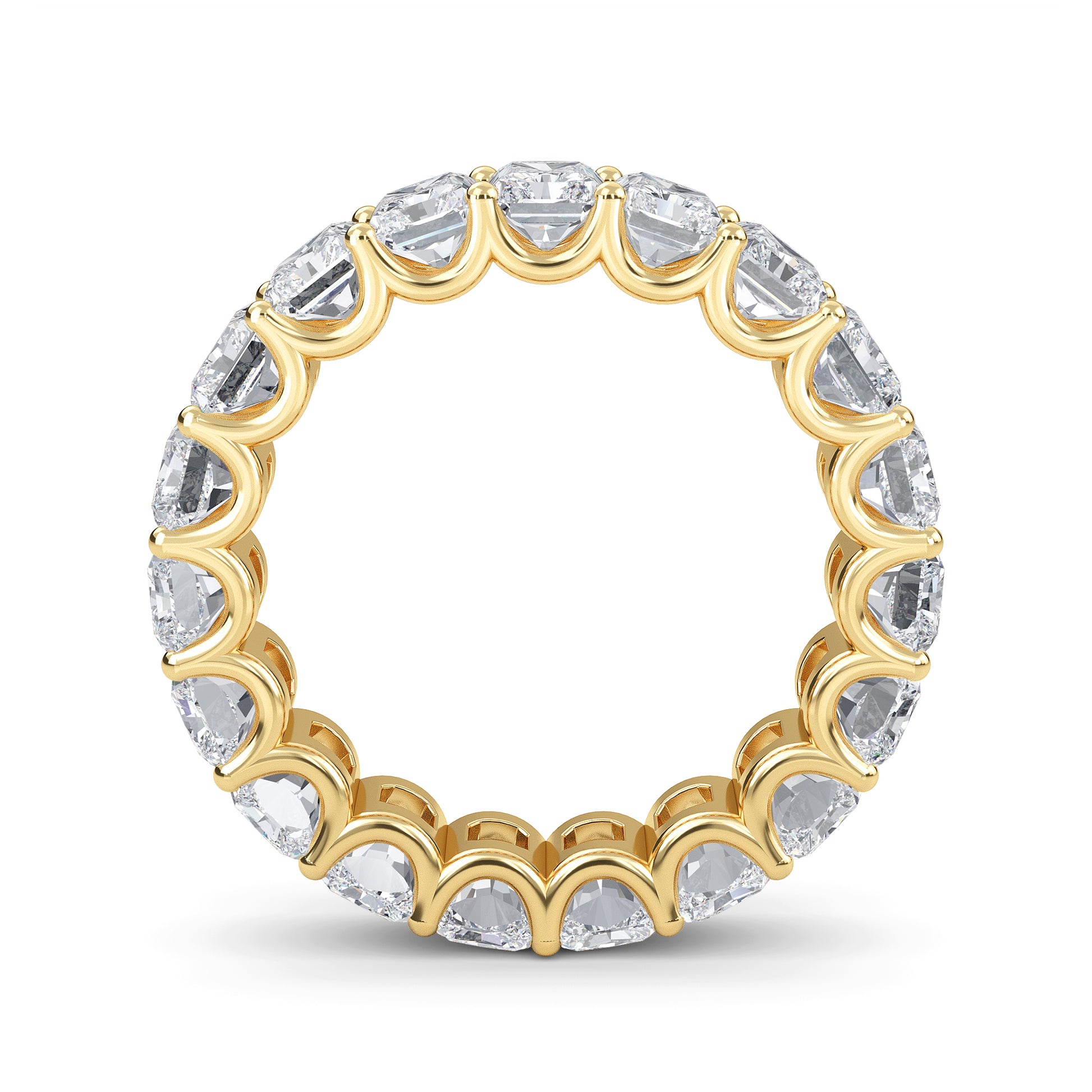 Finley Radiant cut lab-grown diamond U Prong eternity White Gold band ring for women - elegant and sustainable jewelry by Wenoor