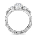 Oval Lab Grown Diamond Engagement Ring: Twisted Band Bridal Set