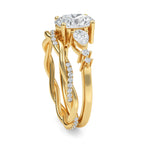 Oval Lab Grown Diamond Engagement Ring: Twisted Band Bridal Set