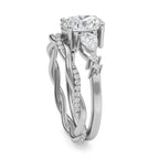Oval Lab Grown Diamond Engagement Ring: Twisted Band Bridal Set