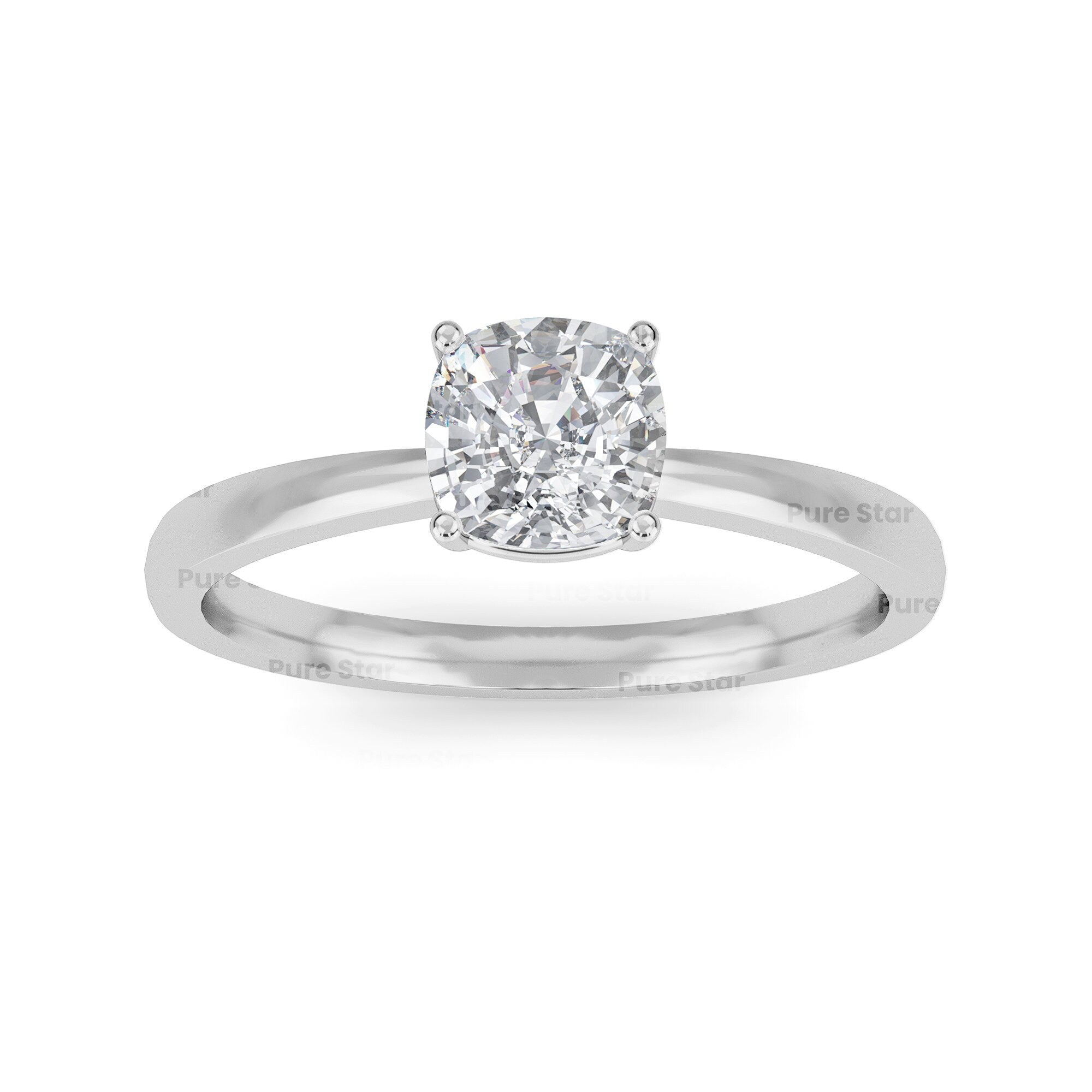 Cushion cut diamond Engagement Ring Unique Vintage 2 Carat Lab Grown Diamond Engagement Ring 14K Solid Gold IGI Certified Diamond Ring