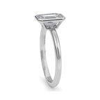 2 Carat IGI Certified DE color VVSVS Clarity Emerald Cut Lab Grown Diamond Solitaire Bezel Engagement Ring 14k Yellow Gold Proposal Ring