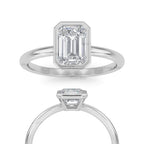 2 Carat IGI Certified DE color VVSVS Clarity Emerald Cut Lab Grown Diamond Solitaire Bezel Engagement Ring 14k Yellow Gold Proposal Ring