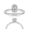 Oval Lab Grown Diamond Engagement Ring Solitaire Wedding Ring 1st Anniversary Ring Gift Simple Oval Diamond Ring for Proposal Oval Brilliant