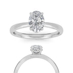 Oval Lab Grown Diamond Engagement Ring Solitaire Wedding Ring 1st Anniversary Ring Gift Simple Oval Diamond Ring for Proposal Oval Brilliant