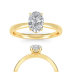 Oval Lab Grown Diamond Engagement Ring Solitaire Wedding Ring 1st Anniversary Ring Gift Simple Oval Diamond Ring for Proposal Oval Brilliant
