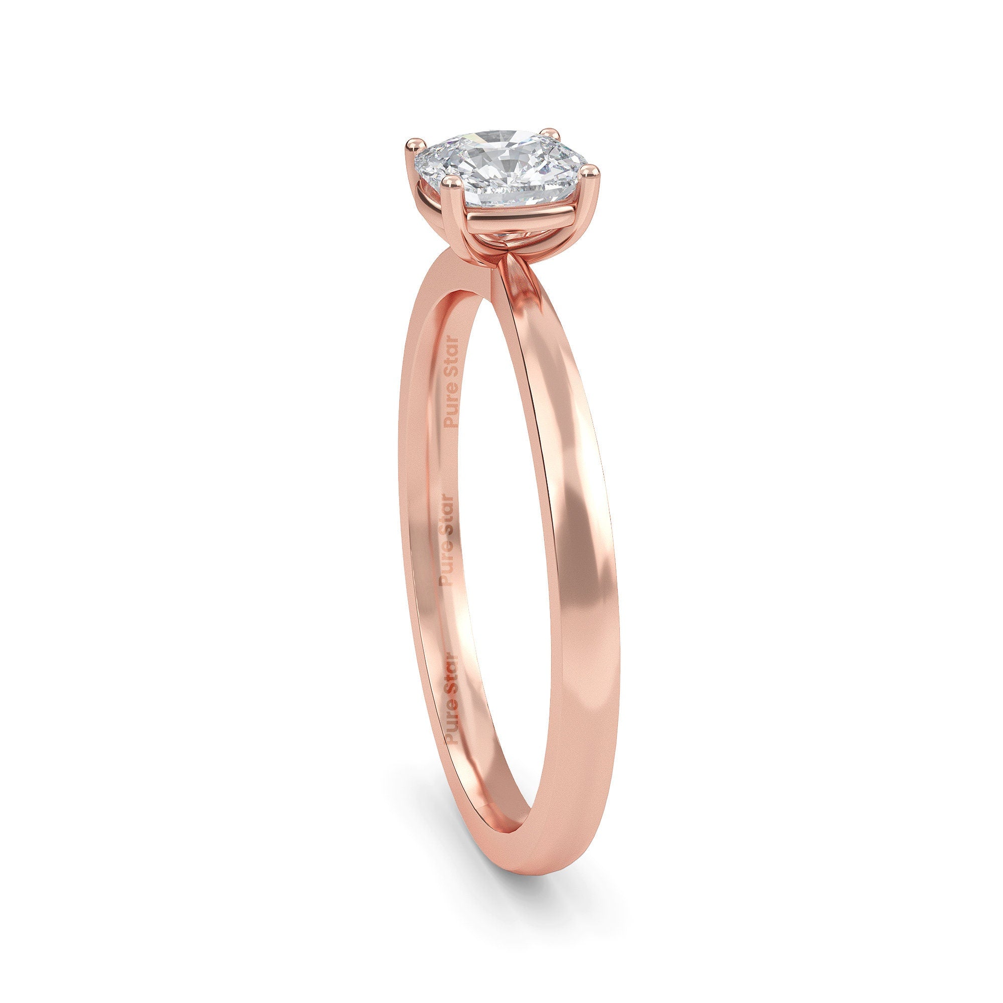 Cushion cut diamond Engagement Ring Unique Vintage 2 Carat Lab Grown Diamond Engagement Ring 14K Solid Gold IGI Certified Diamond Ring