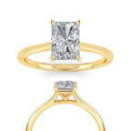 14K White Gold Radiant Cut Engagement Ring Radiant Cut Solitaire Ring Radiant Cut Lab Grown Ring Women'S Engagement Rings Lab Diamond Ring