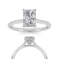 14K White Gold Radiant Cut Engagement Ring Radiant Cut Solitaire Ring Radiant Cut Lab Grown Ring Women'S Engagement Rings Lab Diamond Ring