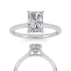 14K White Gold Radiant Cut Engagement Ring Radiant Cut Solitaire Ring Radiant Cut Lab Grown Ring Women'S Engagement Rings Lab Diamond Ring
